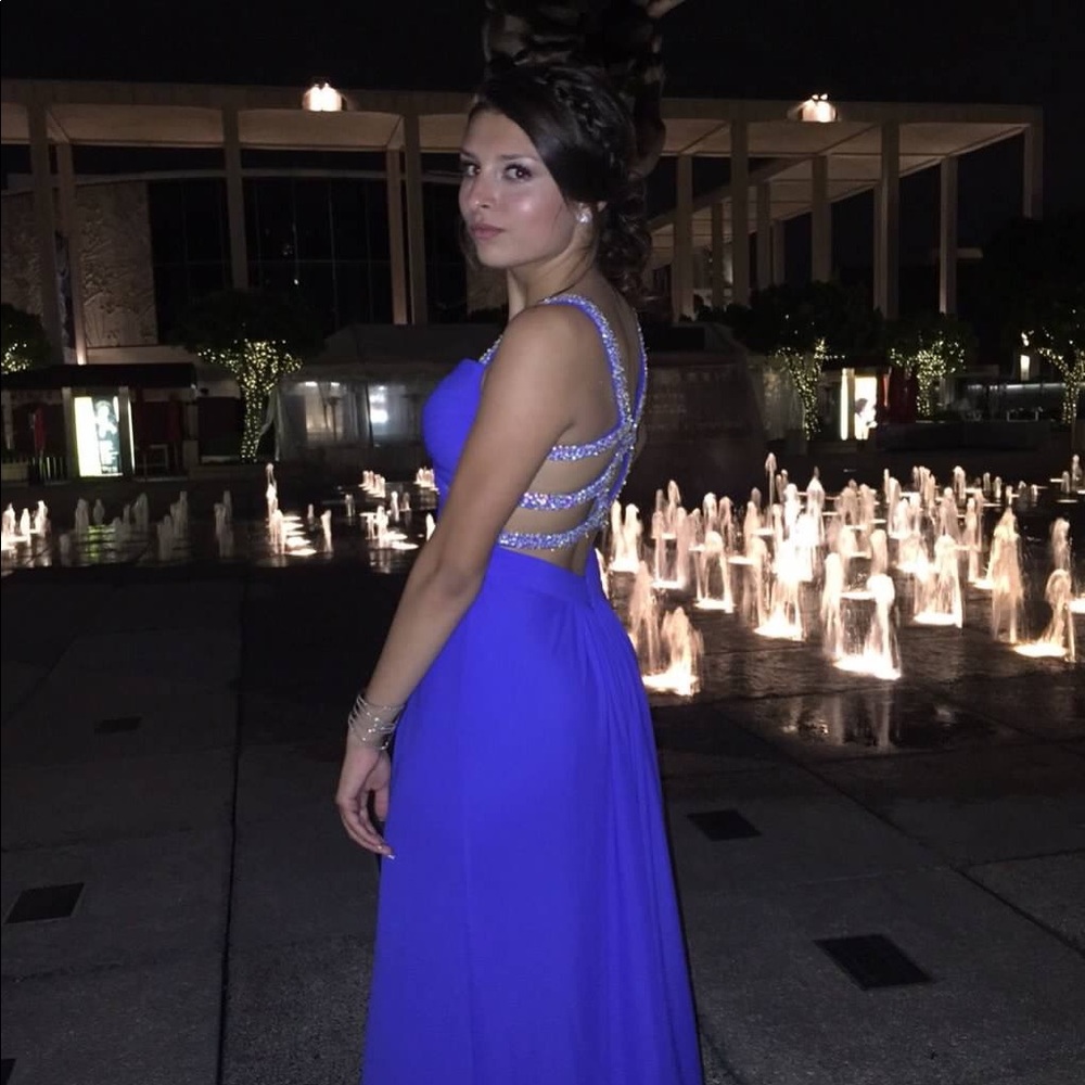 Royal blue jeweled & comfy prom dress sizes 0-1